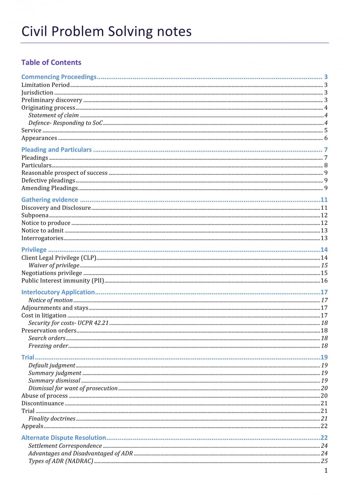 Full Set of Civil Problem Solving Notes - Page 1