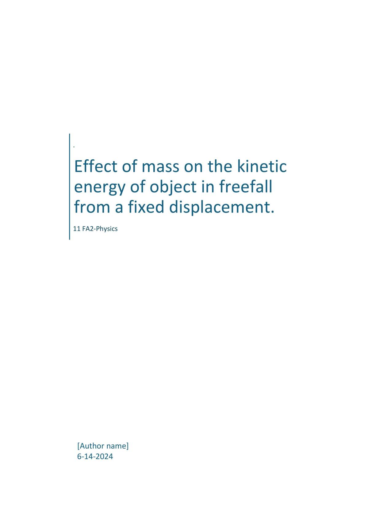 FA2- Physics Student Experiment - Page 1