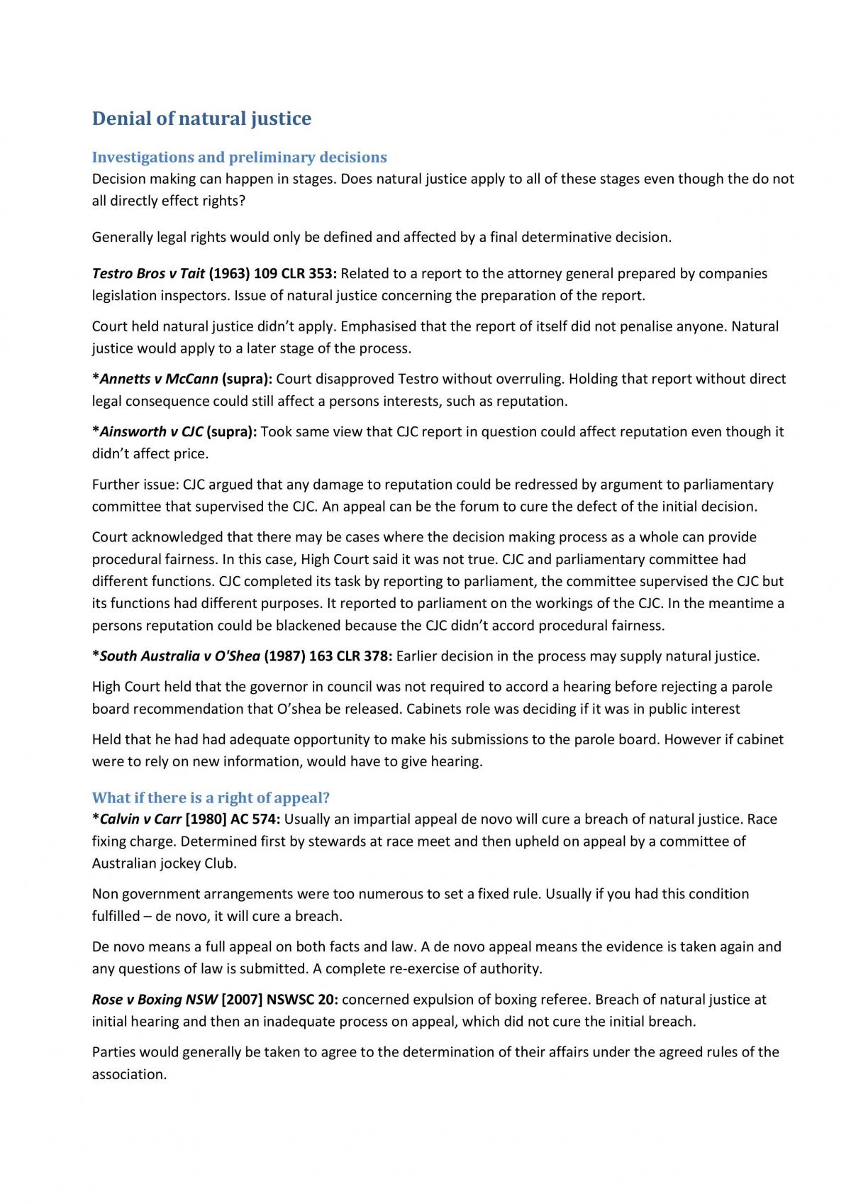 Admin Law 1 Course Notes - Page 1