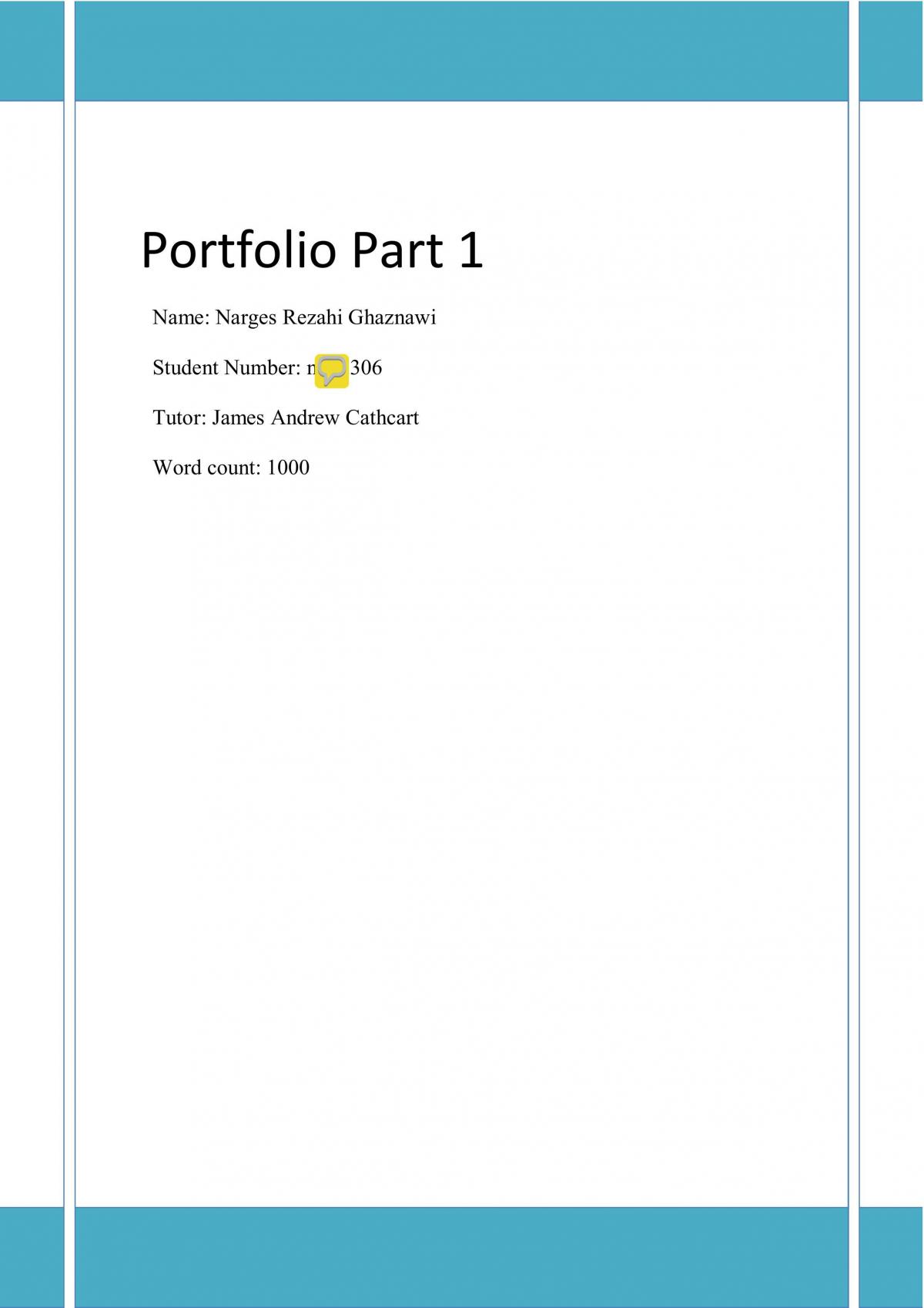 Portfolio Report  - Page 1