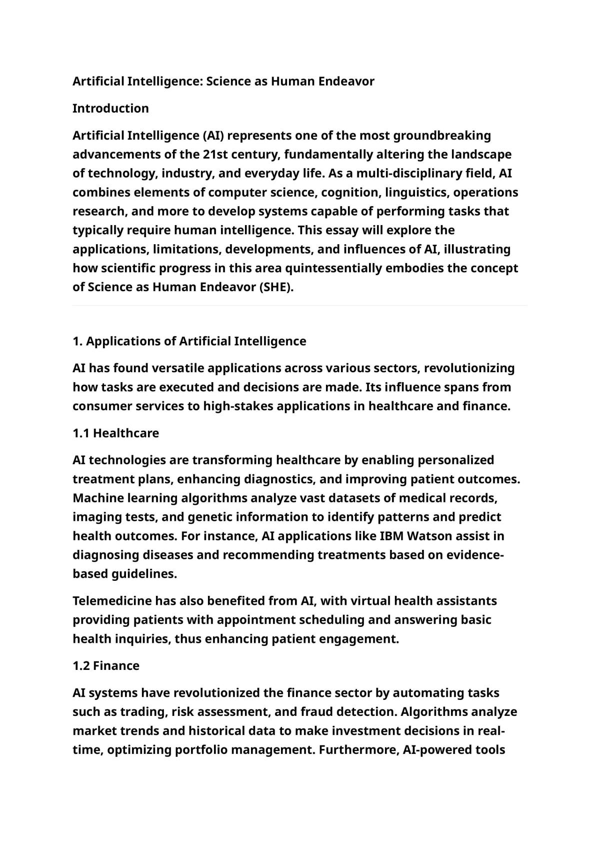 Sceicne as Human Endevour for Artificial Intelligence - Page 1