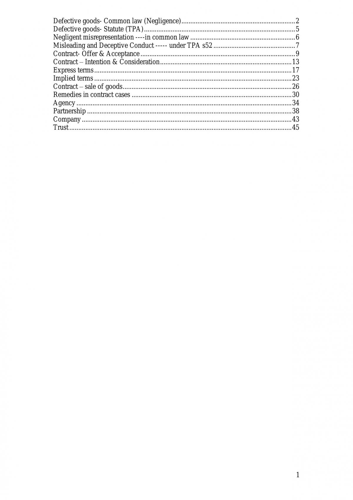 Law Summary Notes  - Page 1