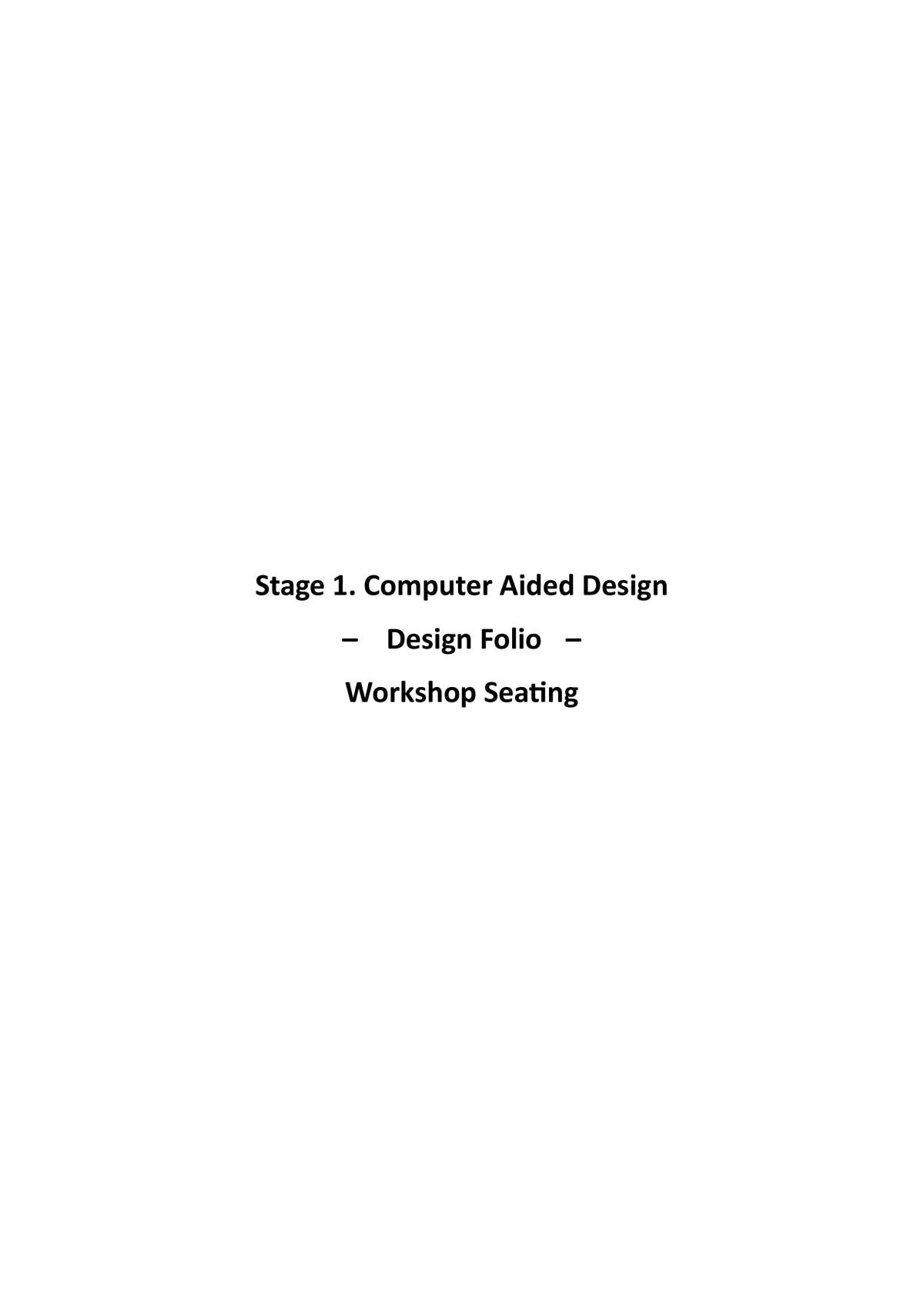 Design Folio for Worshop Seating Design - Page 1