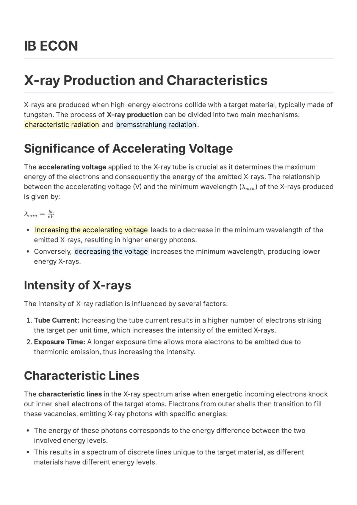 IB X-ray Production and Characteristics - Page 1