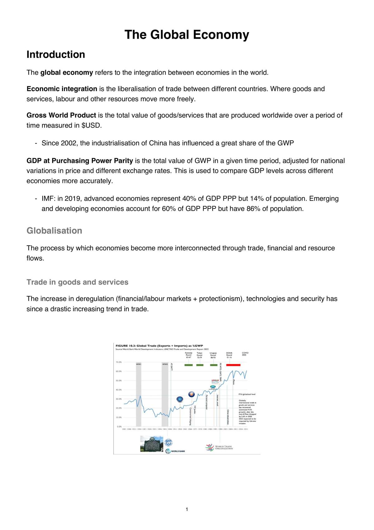 HSC Economics Complete Study Notes and Statistics - Page 1