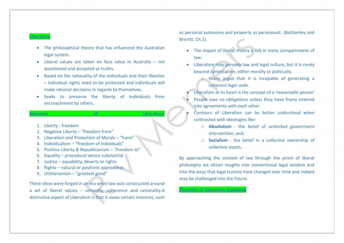 LLB104 Comprehensive Lecture and tutorial notes - Page 1