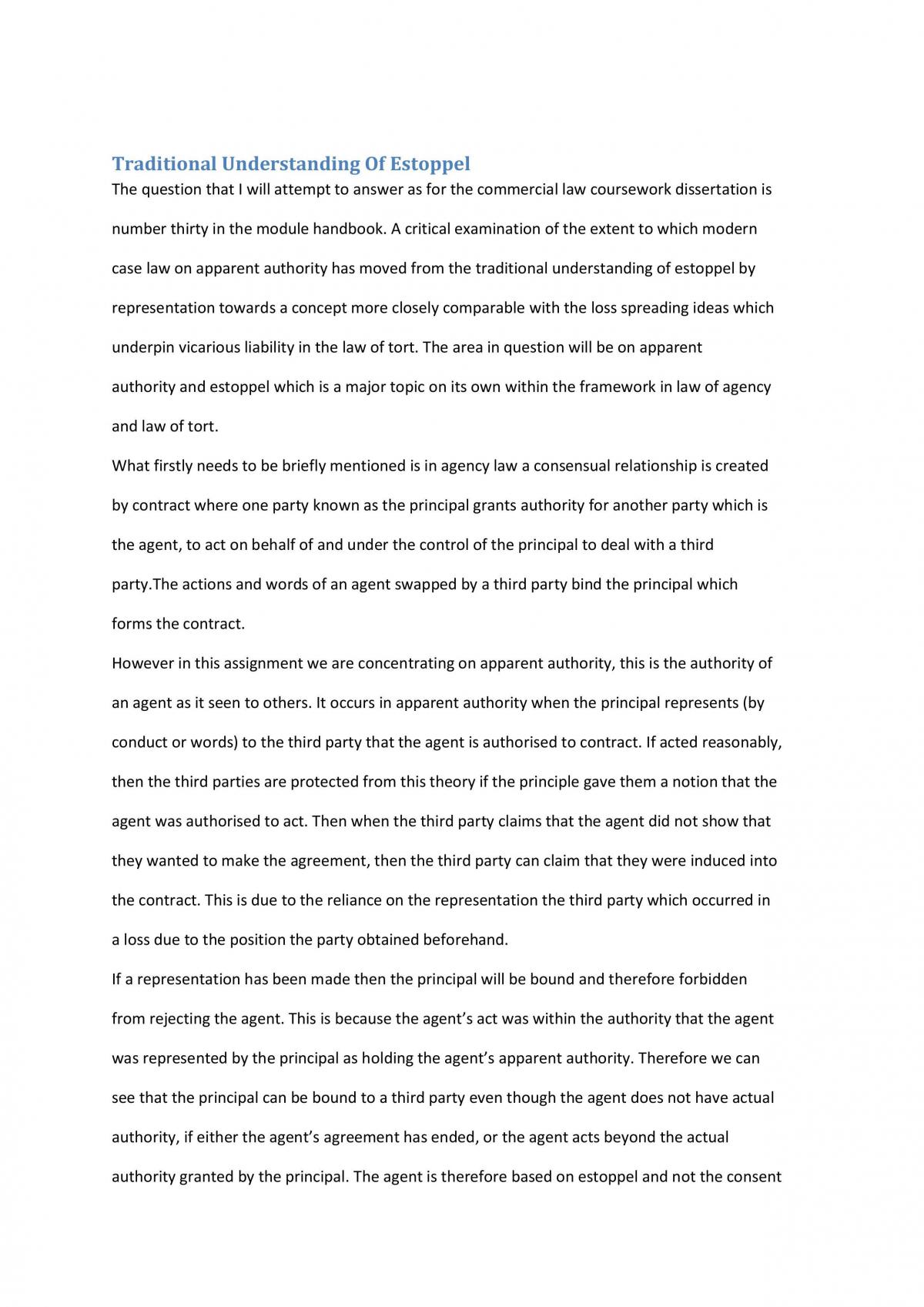 Promissory Estoppel - Page 1