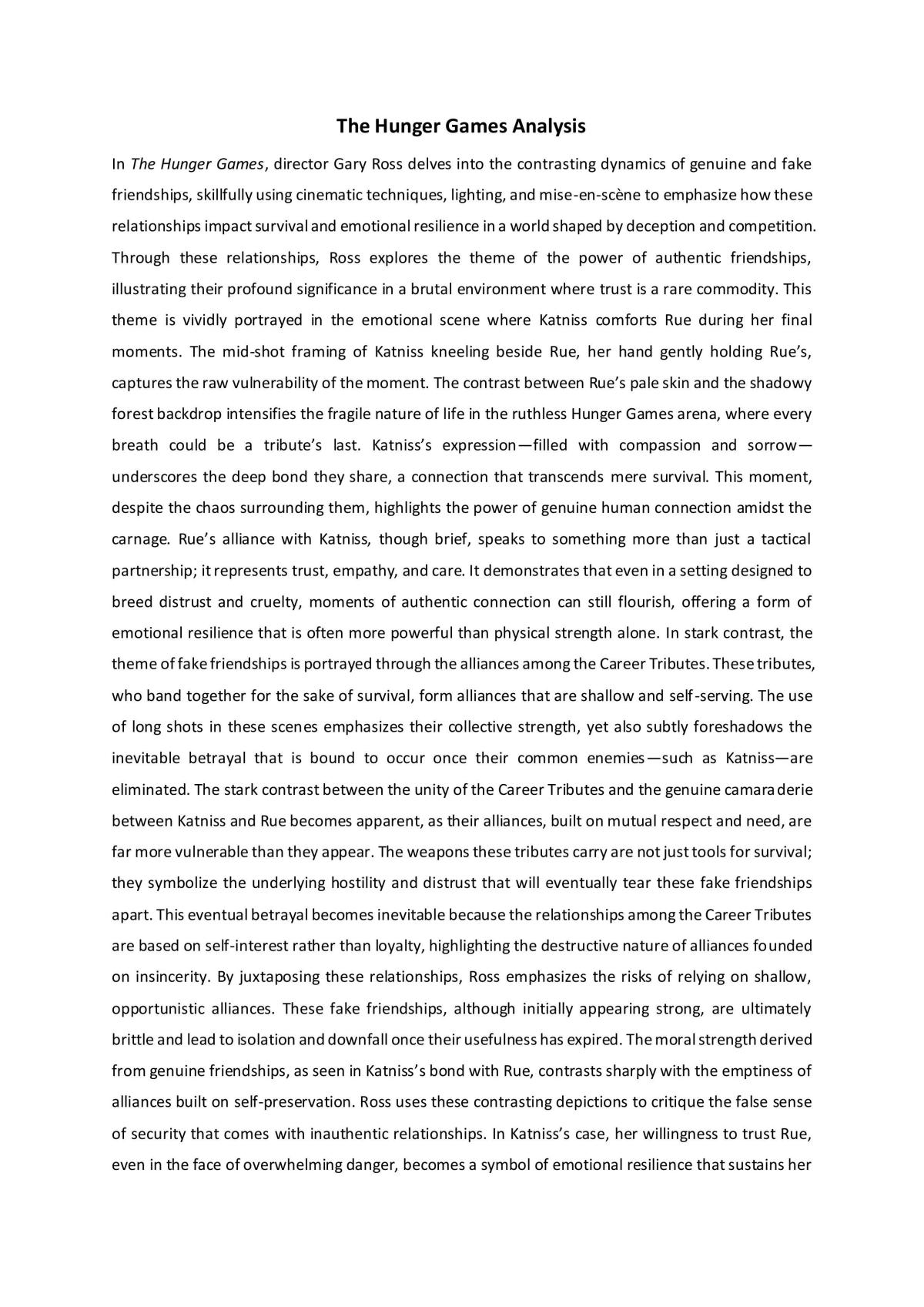 Hunger Games Analysis - Page 1