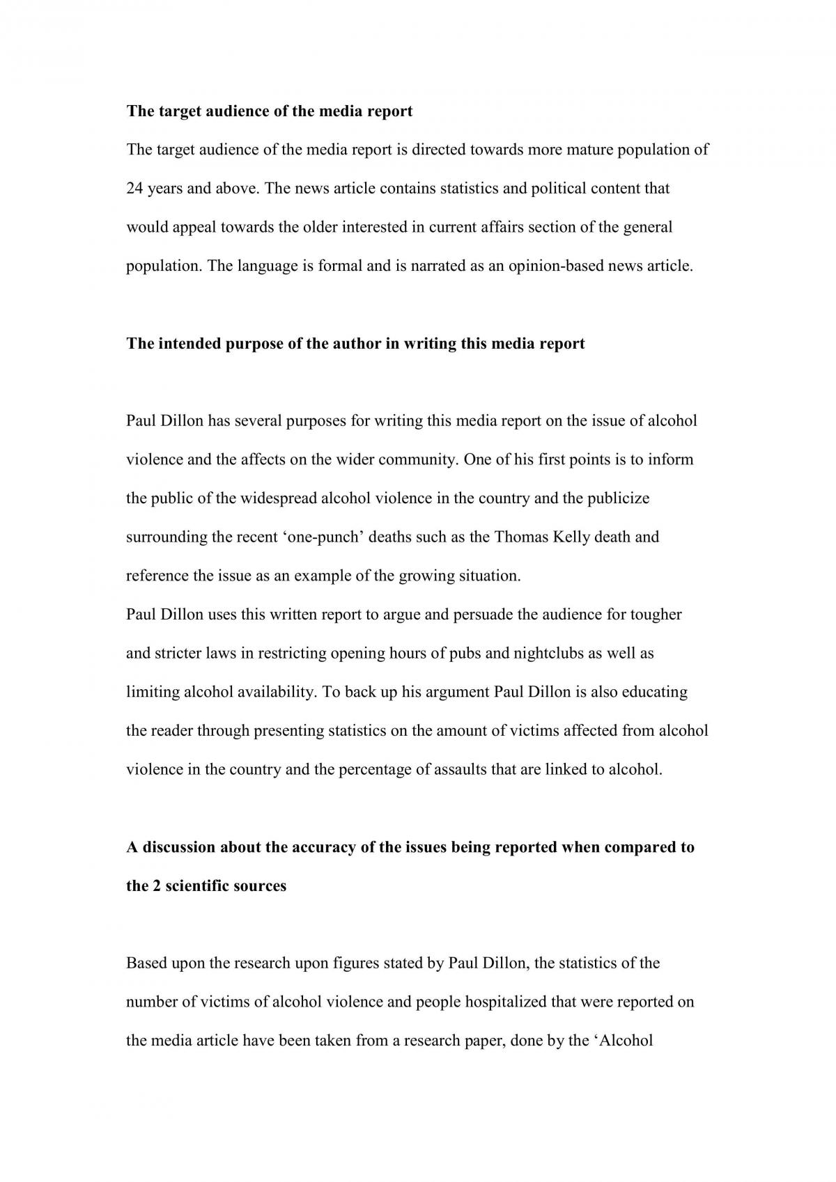 Media Analysis and Health Issues Assignment 1 - Page 1