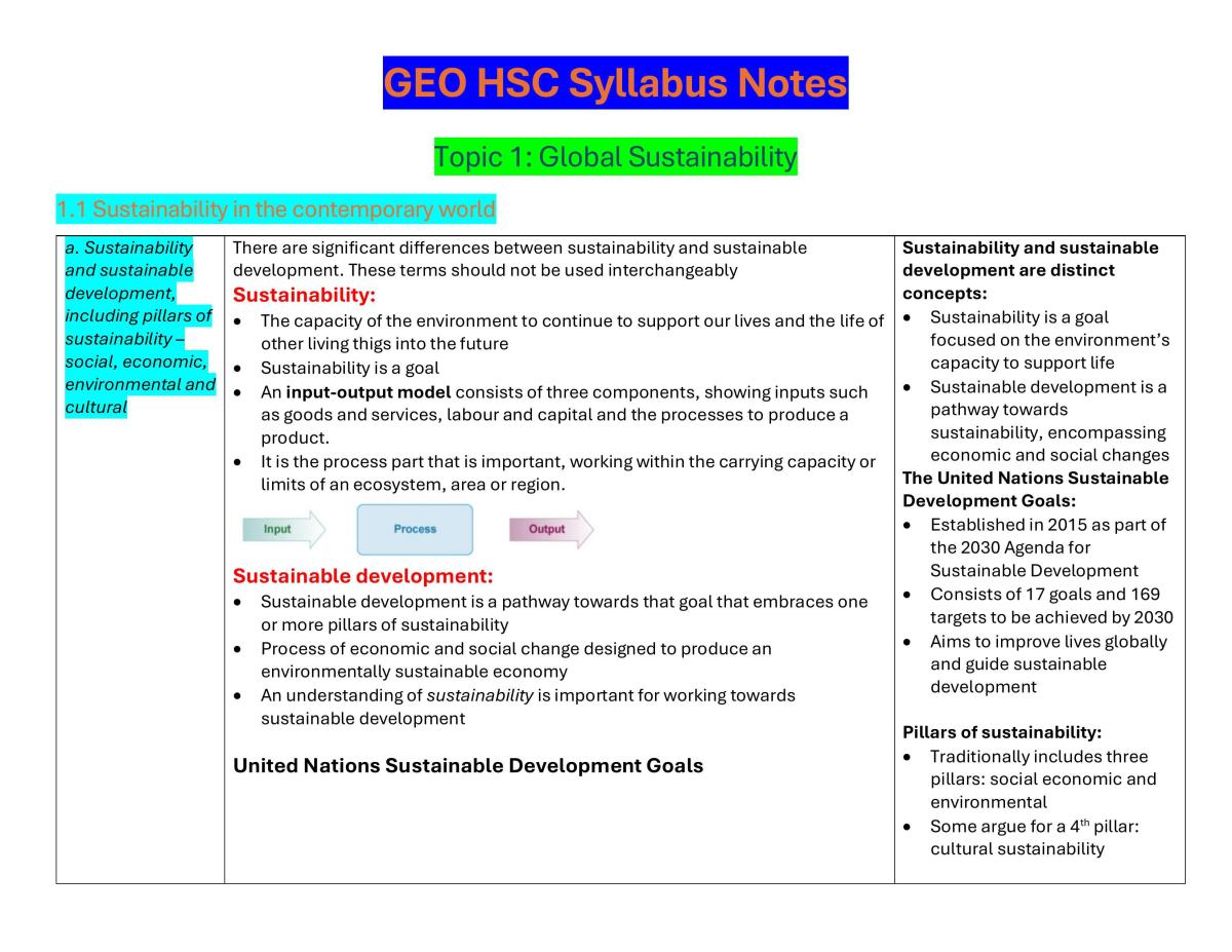 Topic 1: Global Sustainability - Page 1