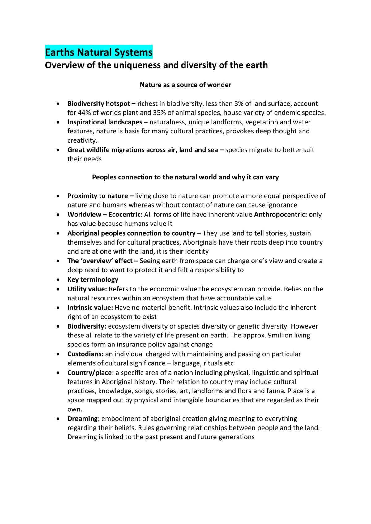 Geography Whole Year notes - Page 1