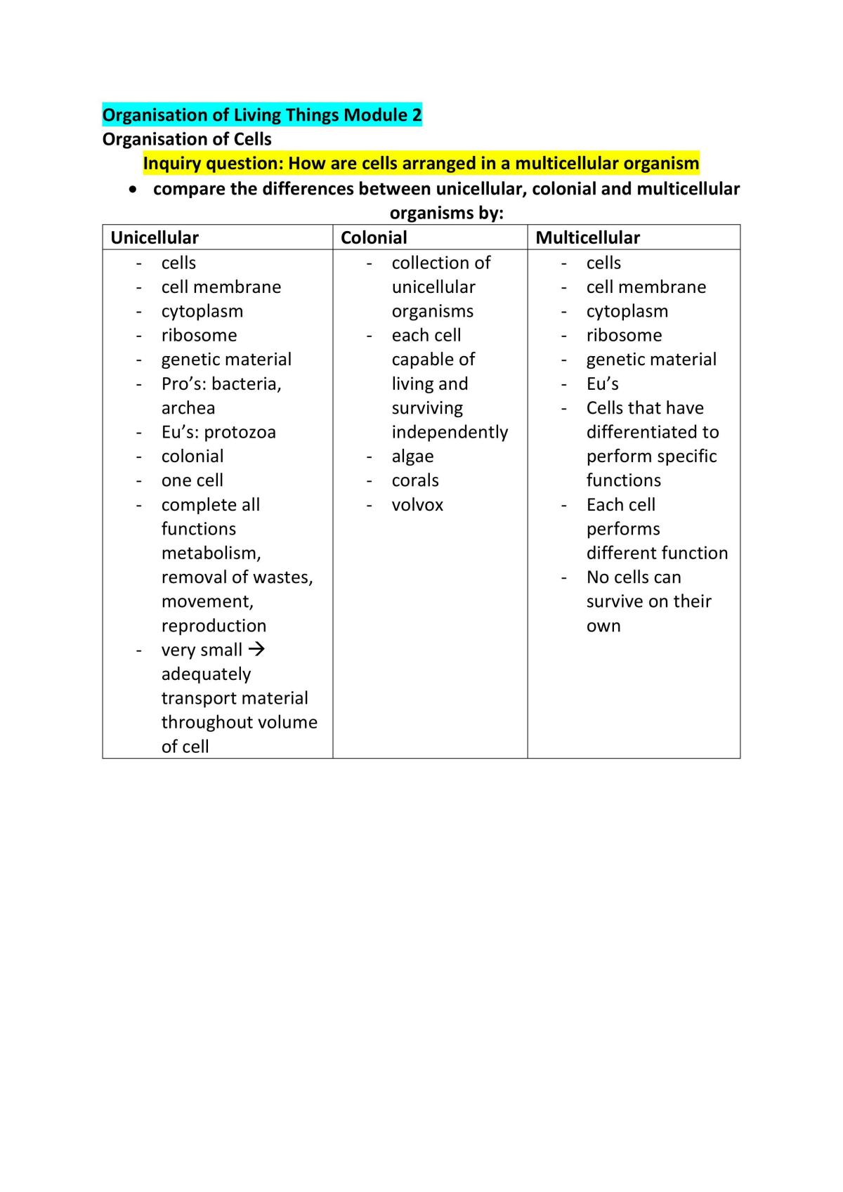 Bio Notes subect 2  - Page 1