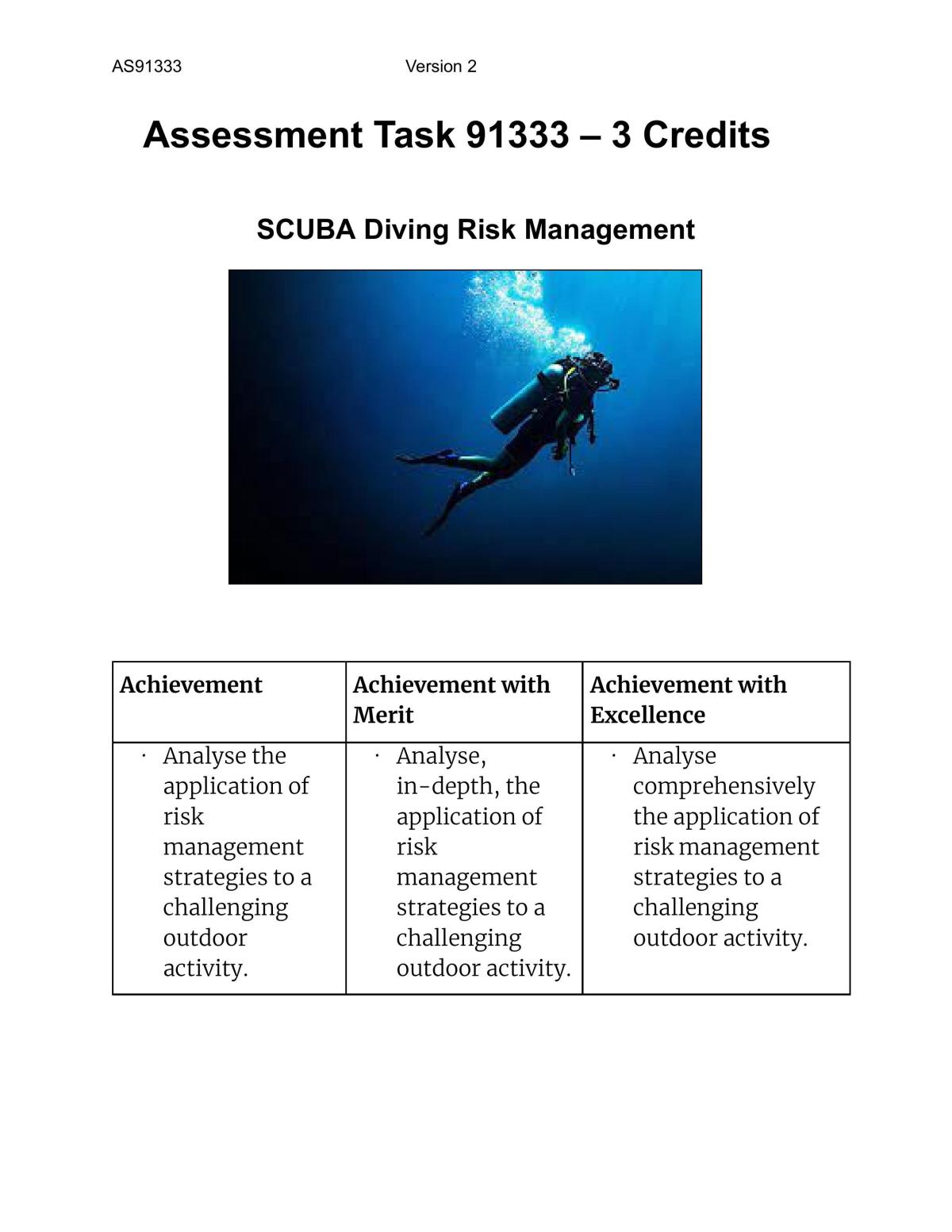 Level 2 Outdoor Education 91333  - Page 1