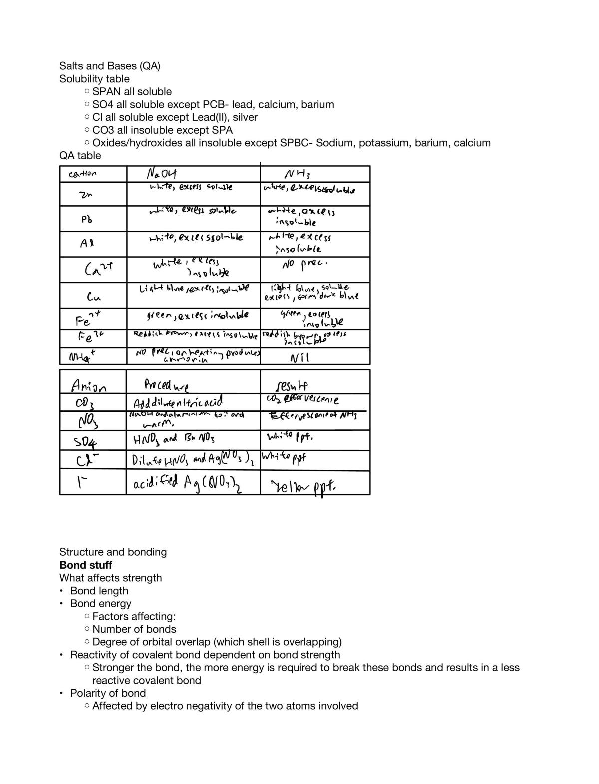 Chemistry Notes - Page 1