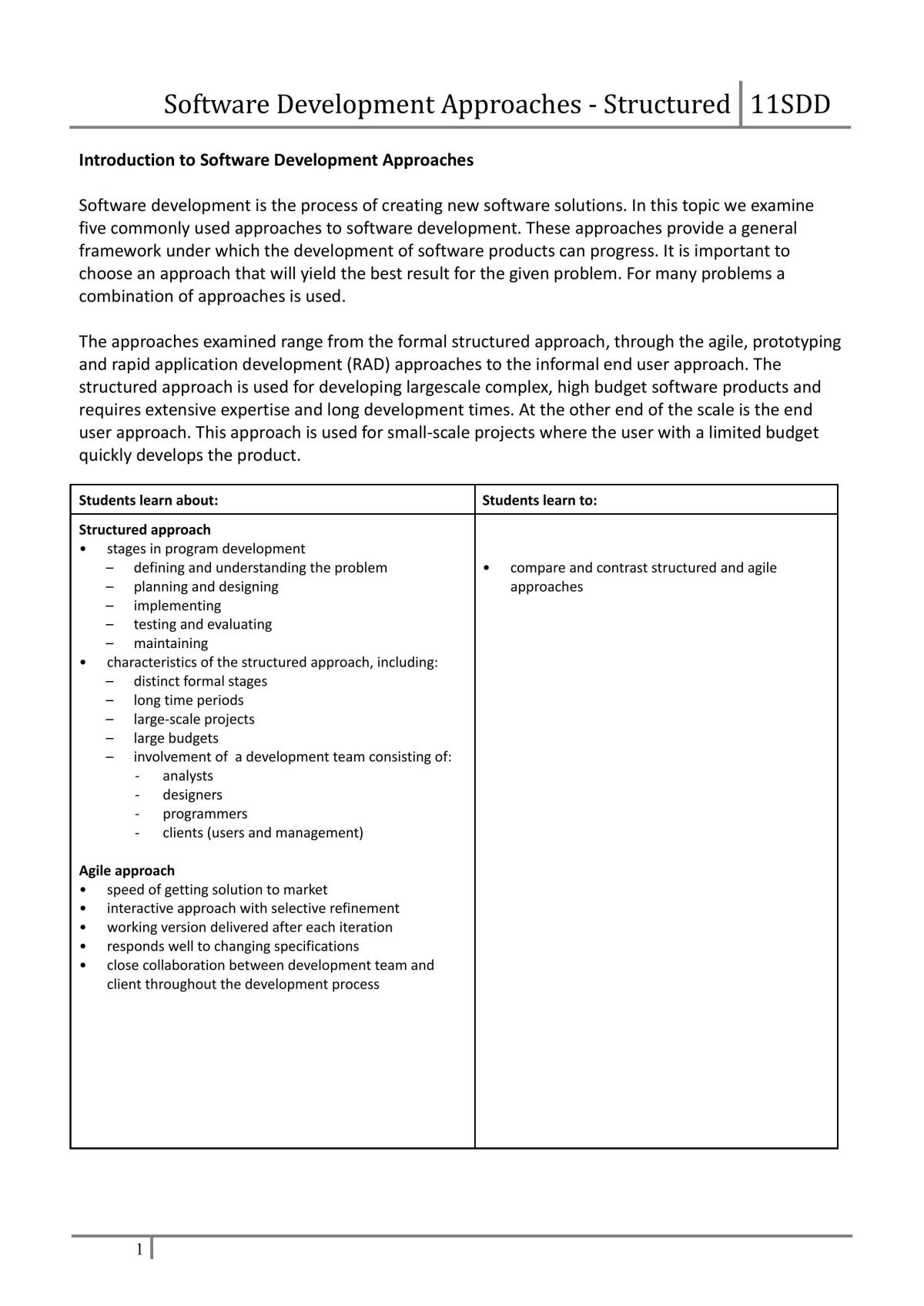 Software Development Approaches - Software Design and Development - Page 1