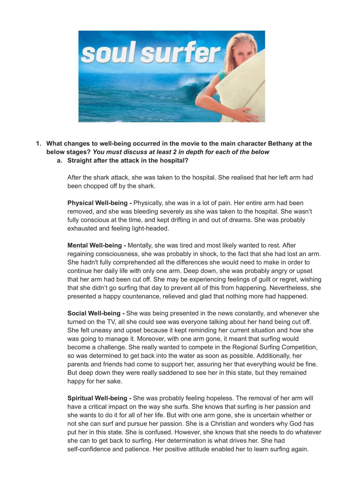 Soul Surfer Analysis - Page 1