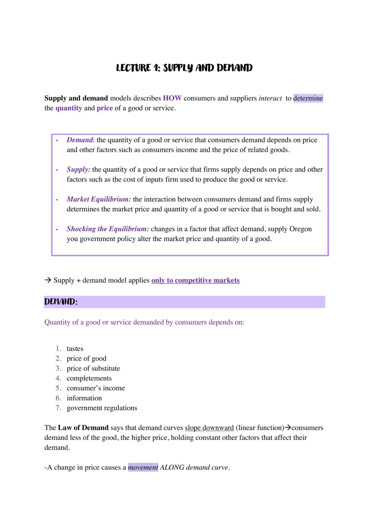 Complete Study Notes on Microeconomics Principales - Page 1