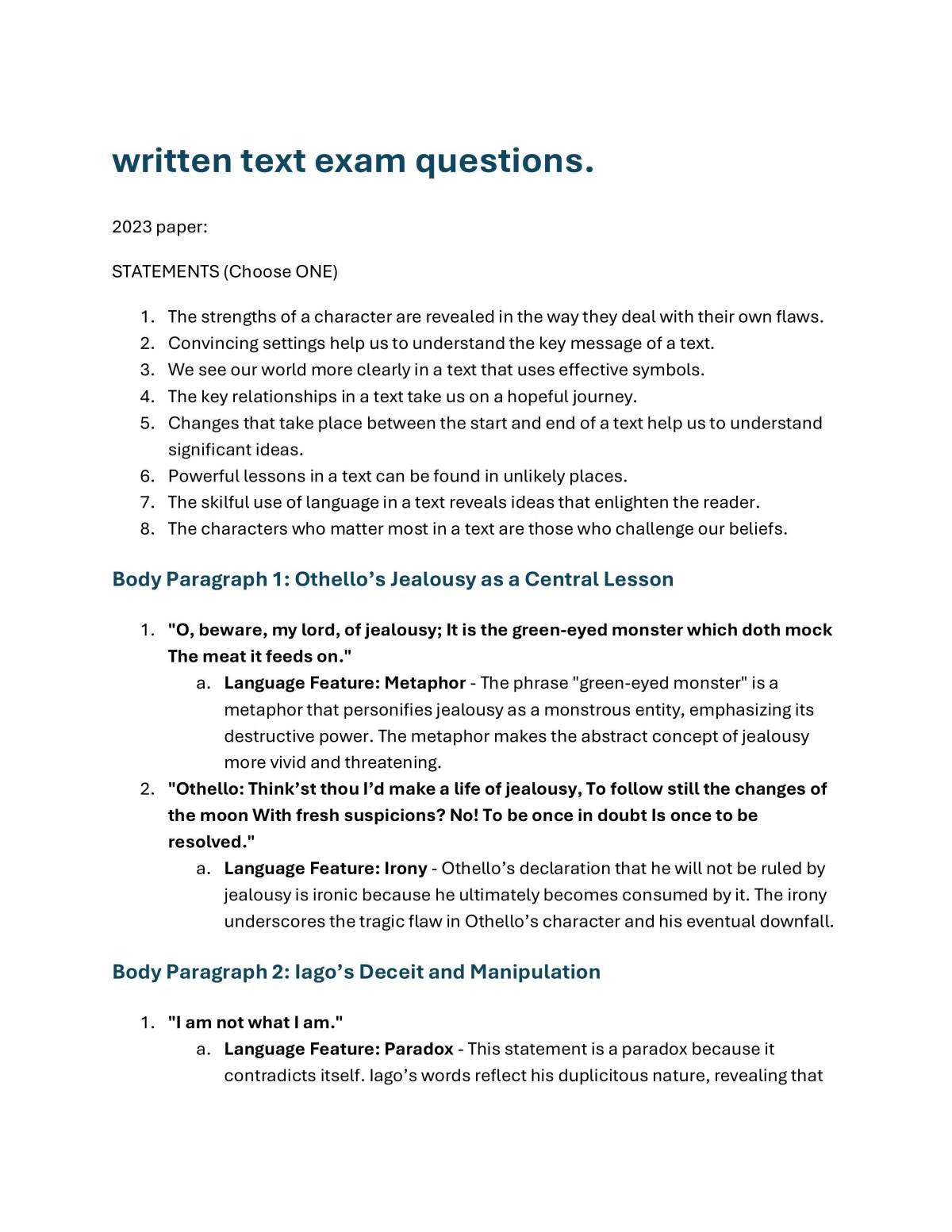 Level 3 Thermoregulation Notes. - Page 1