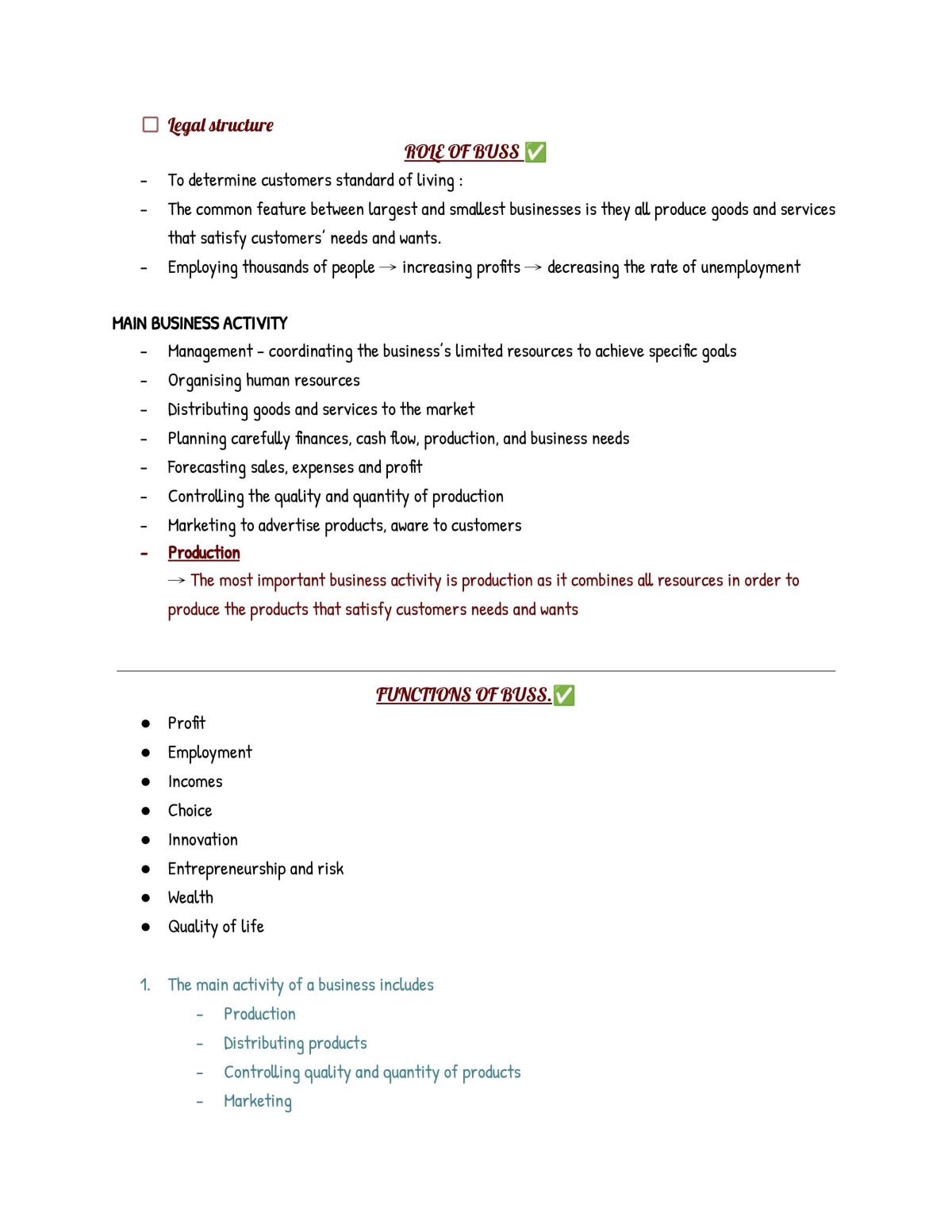 Nature of Business Study Note  - Page 1