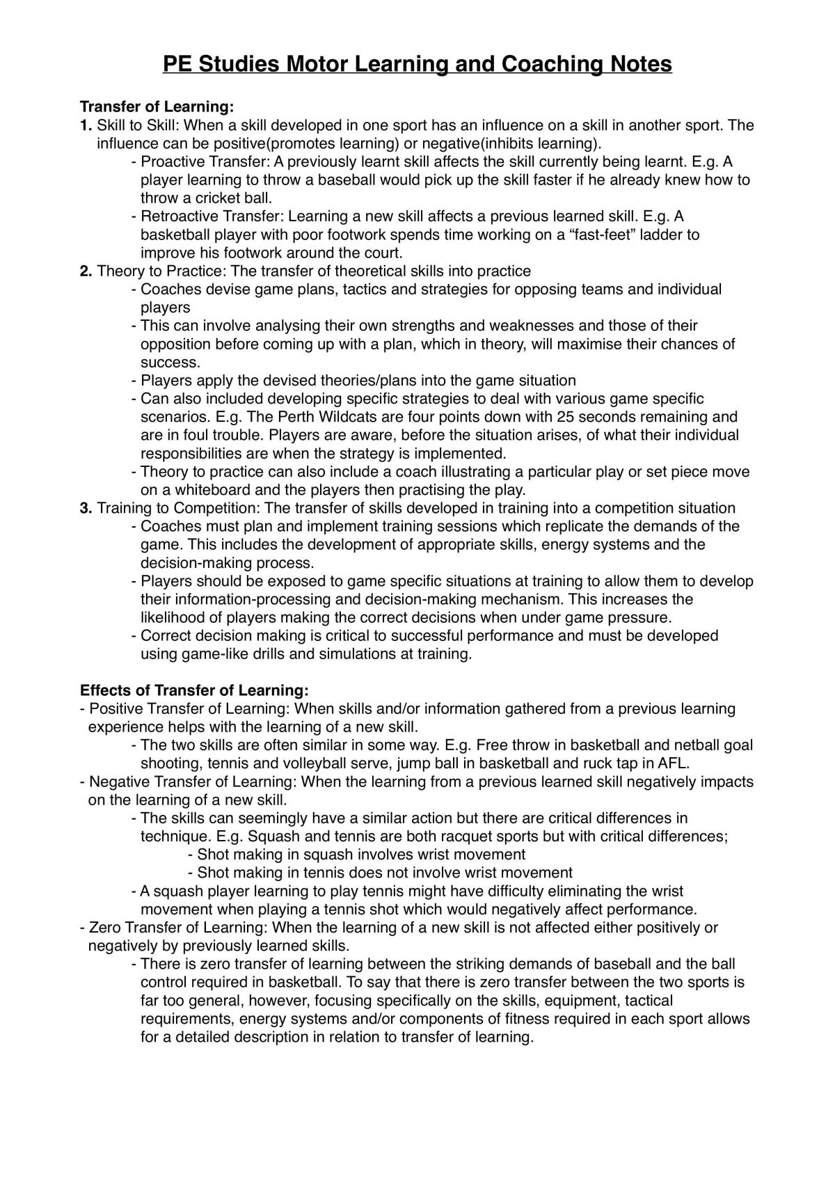  Motor Learning and Coaching Notes - Page 1