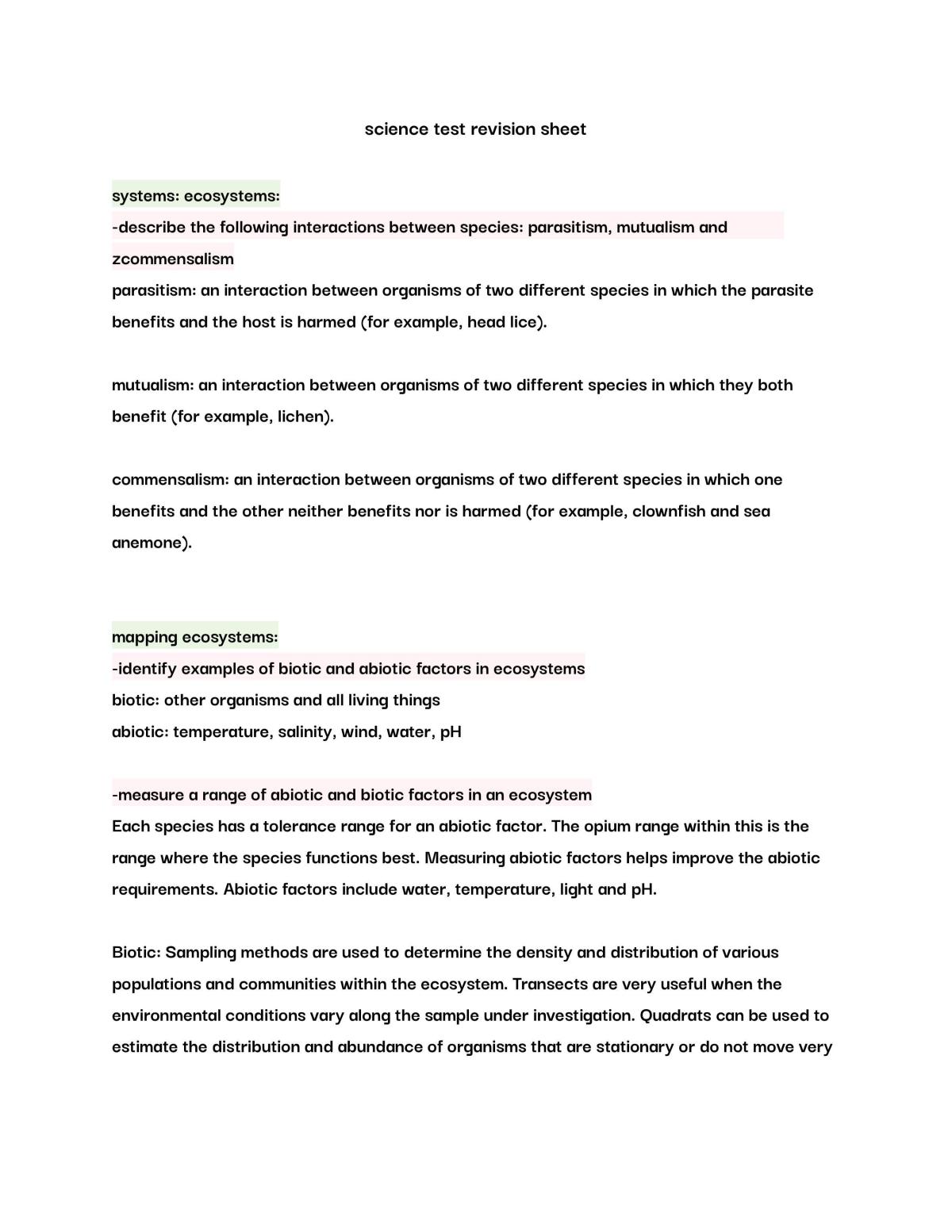 Biology Notes - Page 1
