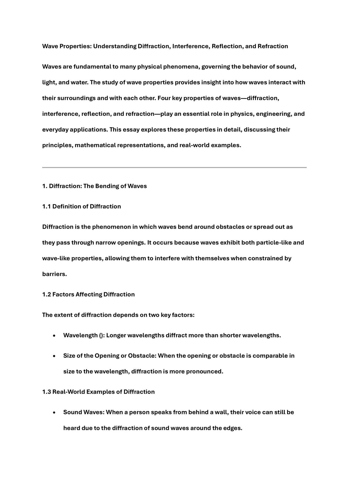 Wave Properties Essay - Page 1