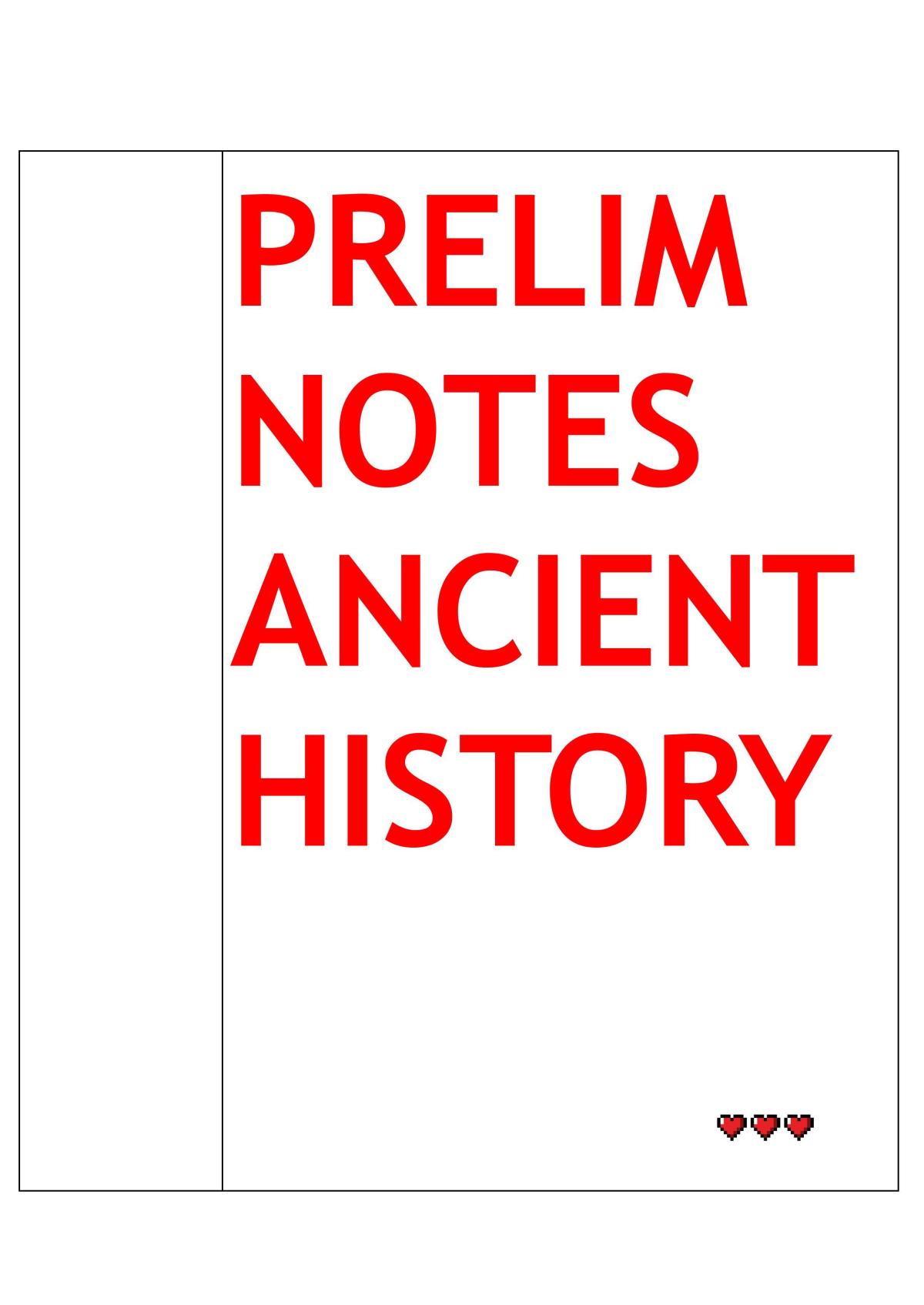 Ancient History Prelim Notes  - Page 1