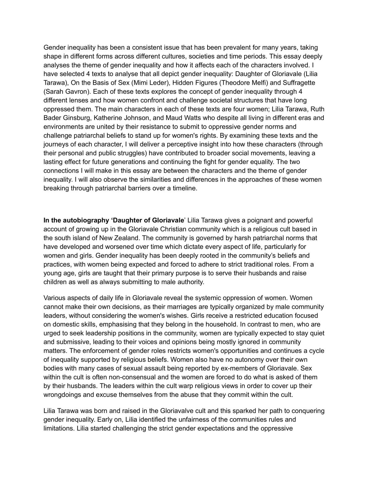 Excellence Level 2 Connections Essay - Page 1