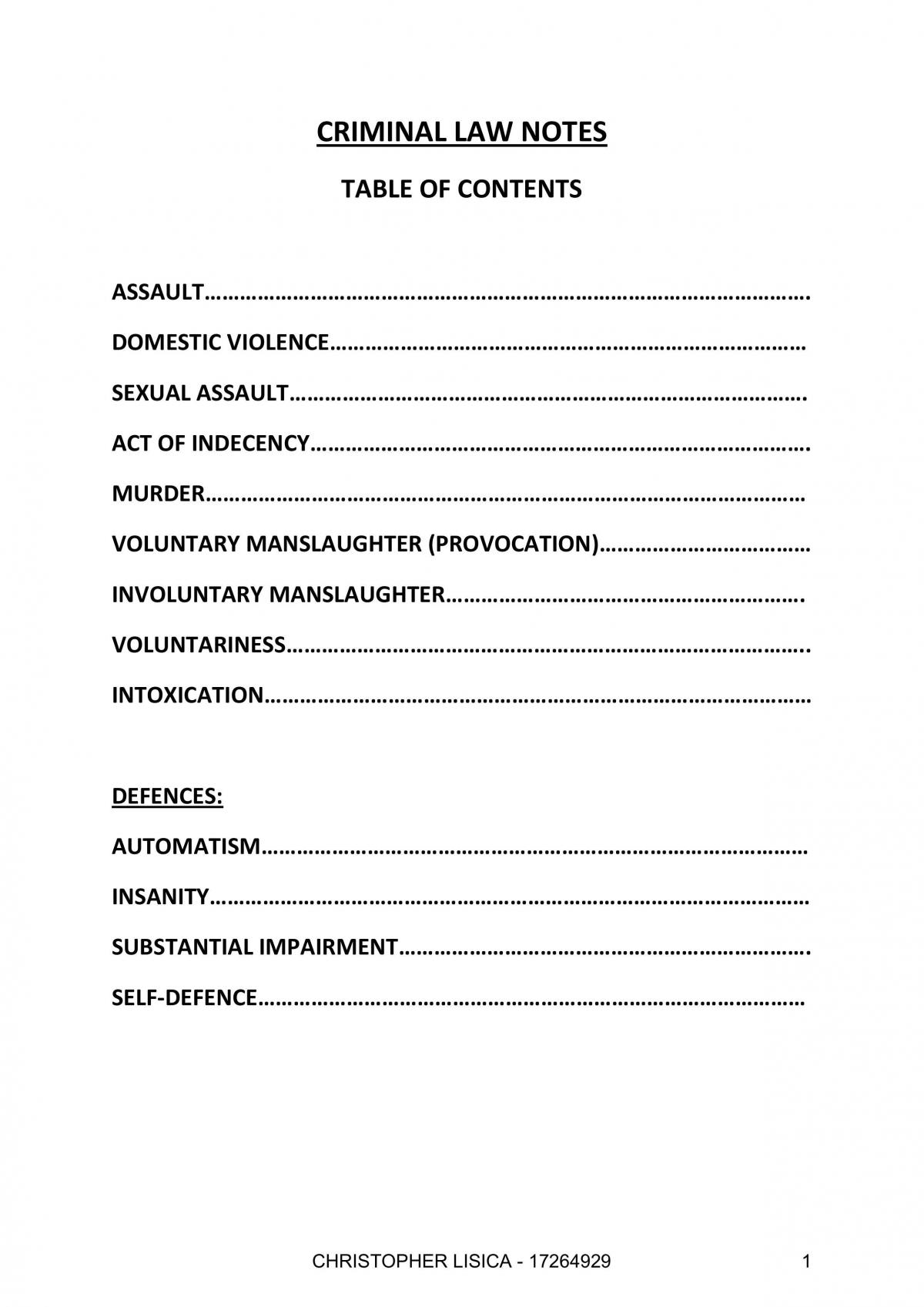 Criminal Law Notes  - Page 1