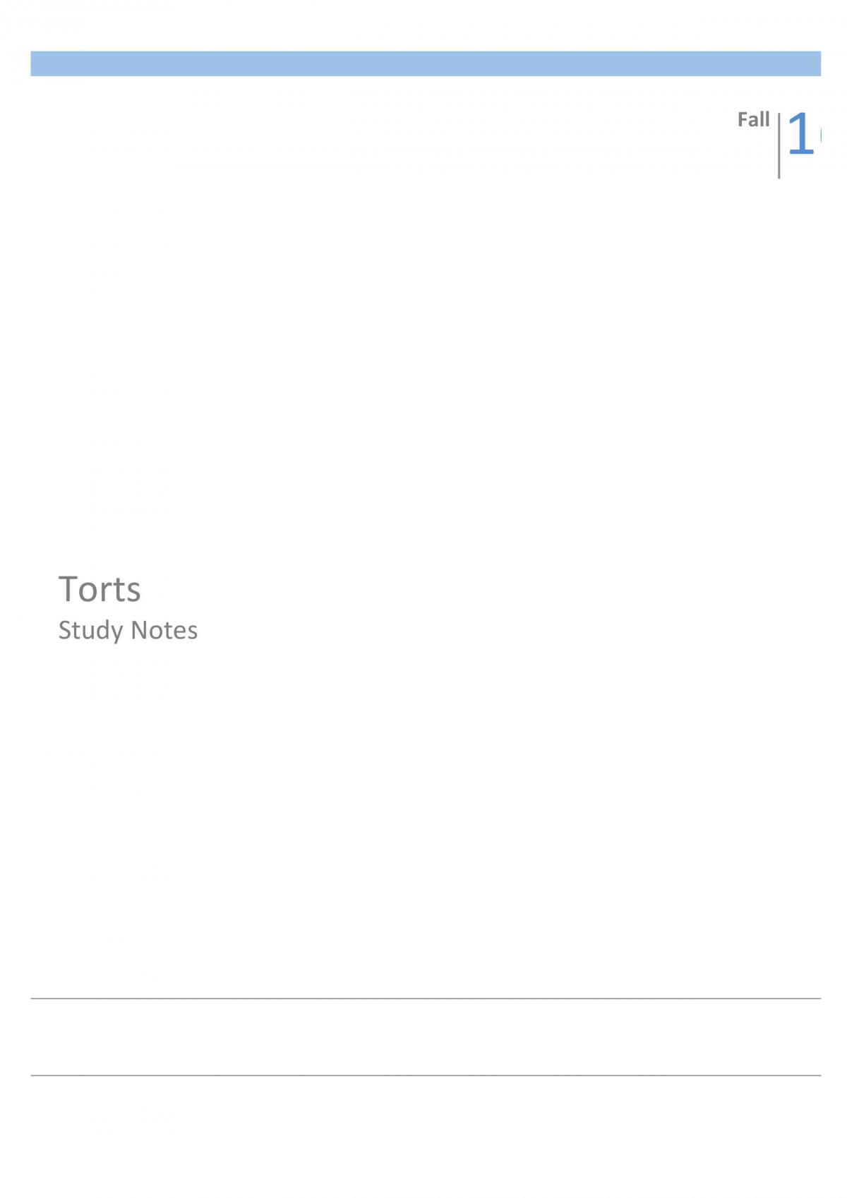 Complete Tort Notes - Page 1