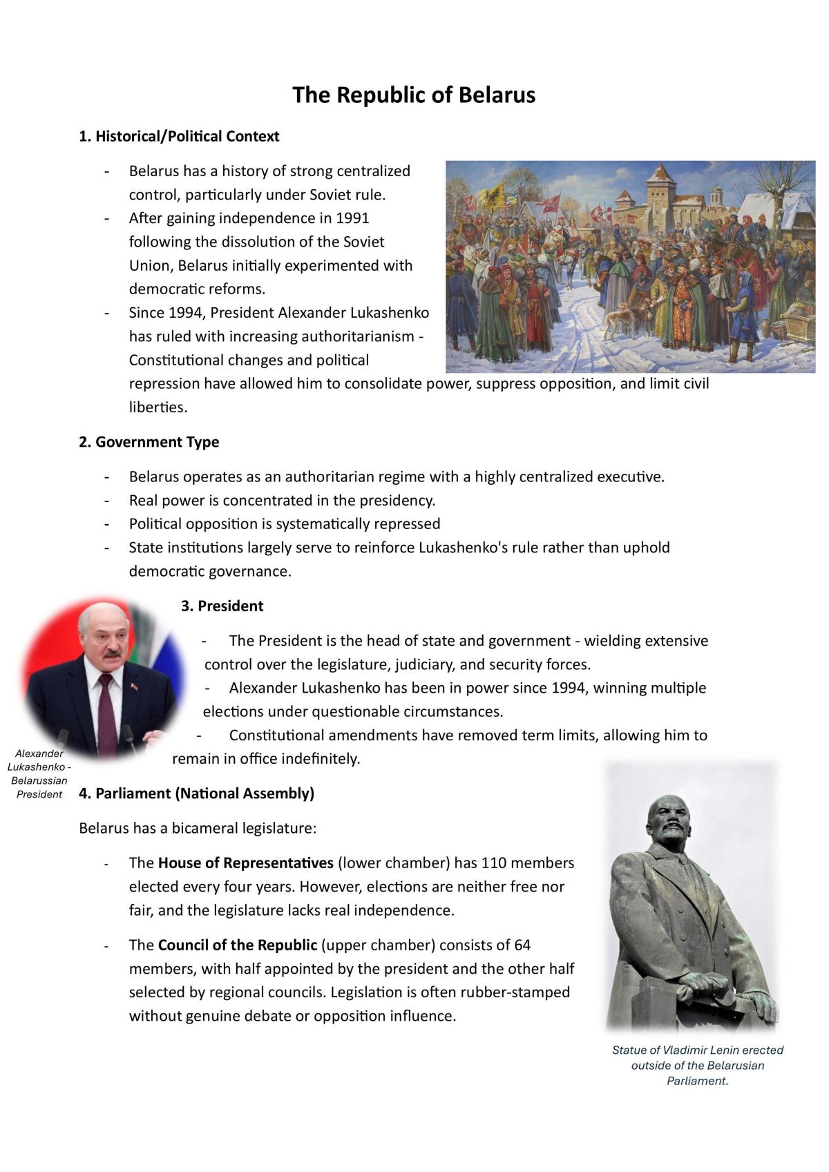 Belarus Research Assignment - Page 1