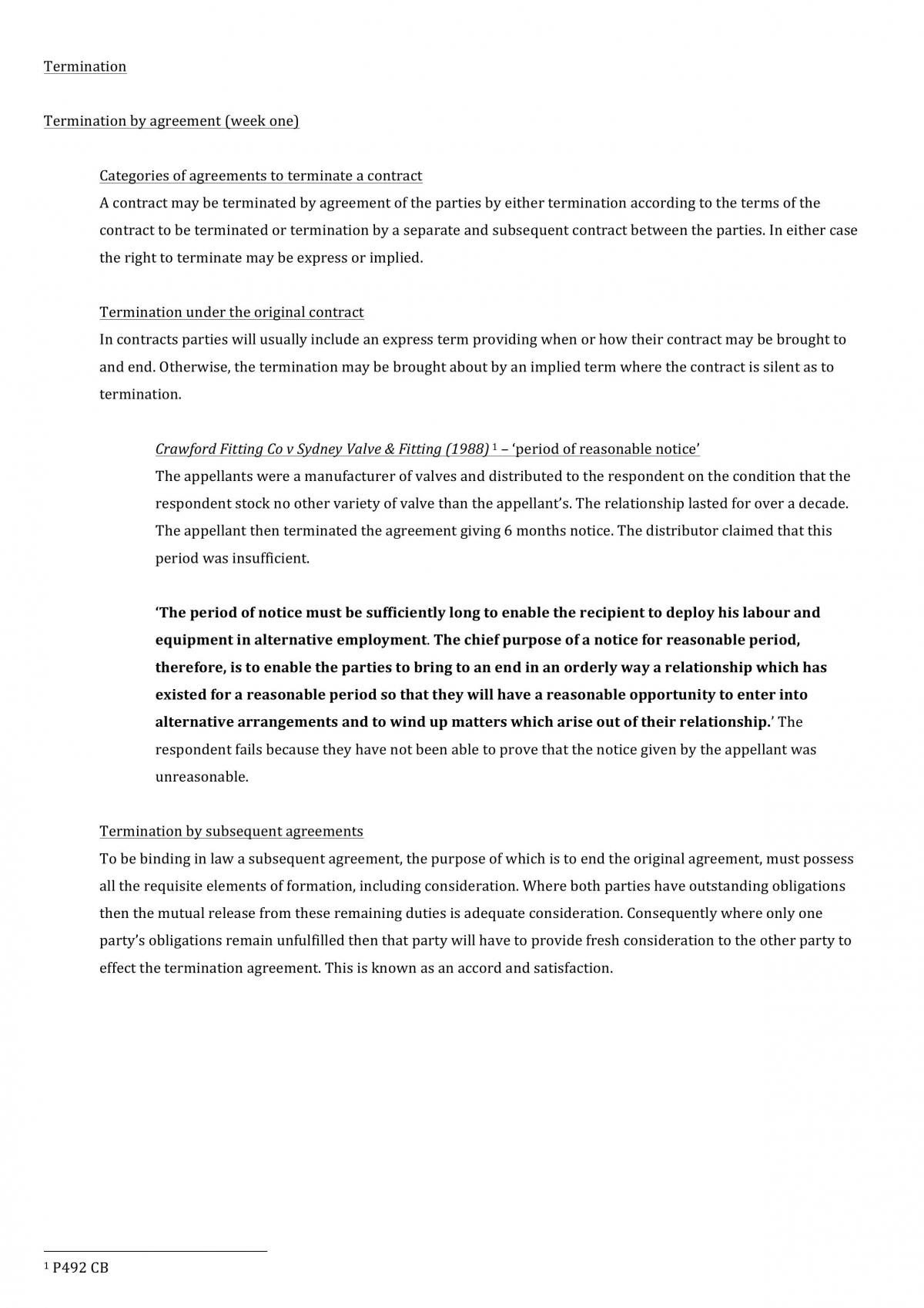 Monash Uni - Contract B LAW2102 Full Notes 2015 - Page 1