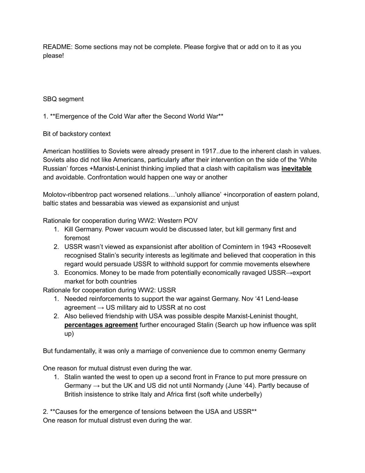 Ih Notes a Levels  - Page 1