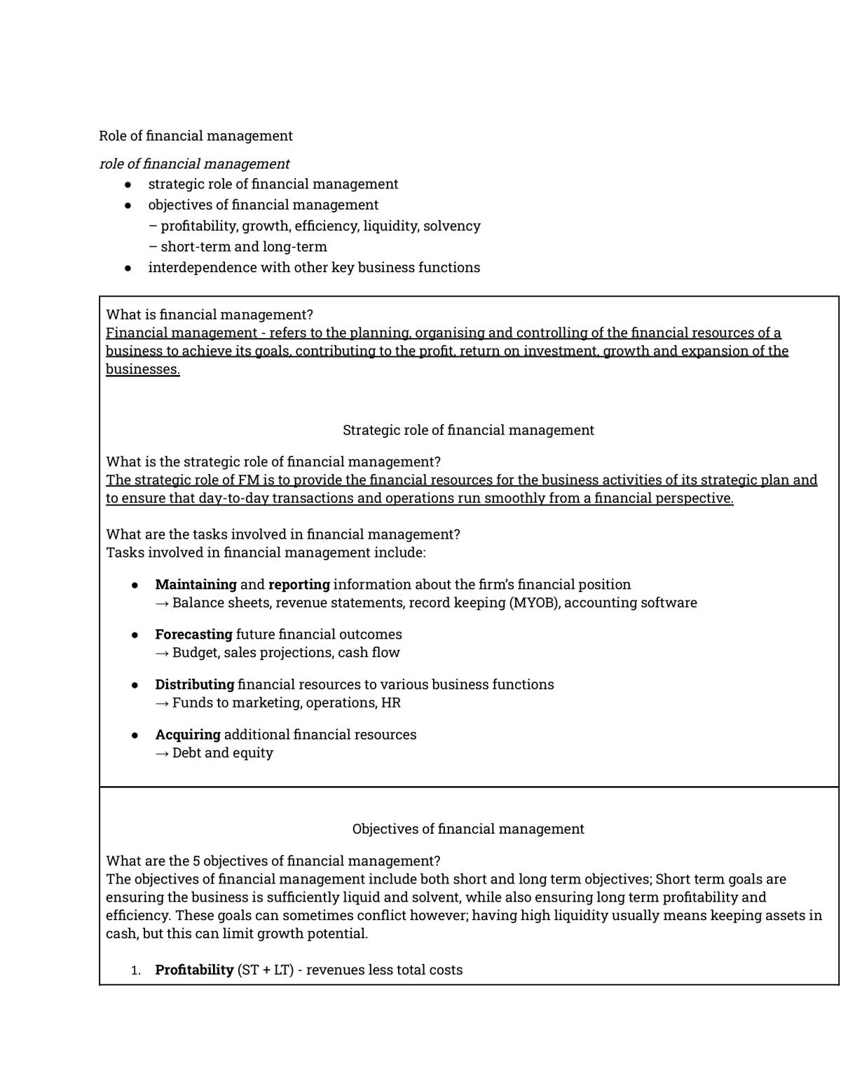 Finance Notes - Page 1