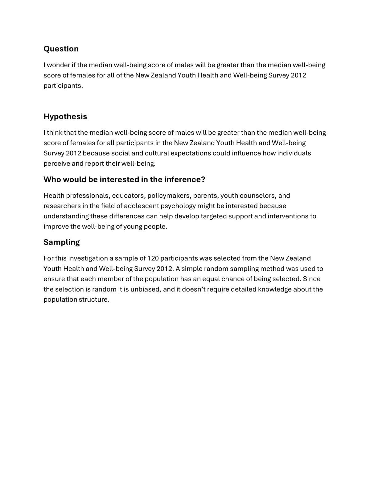 Mathematics and Statistics 2.9 - Use Statistical Methods to Make an Inference - Merit - Page 1