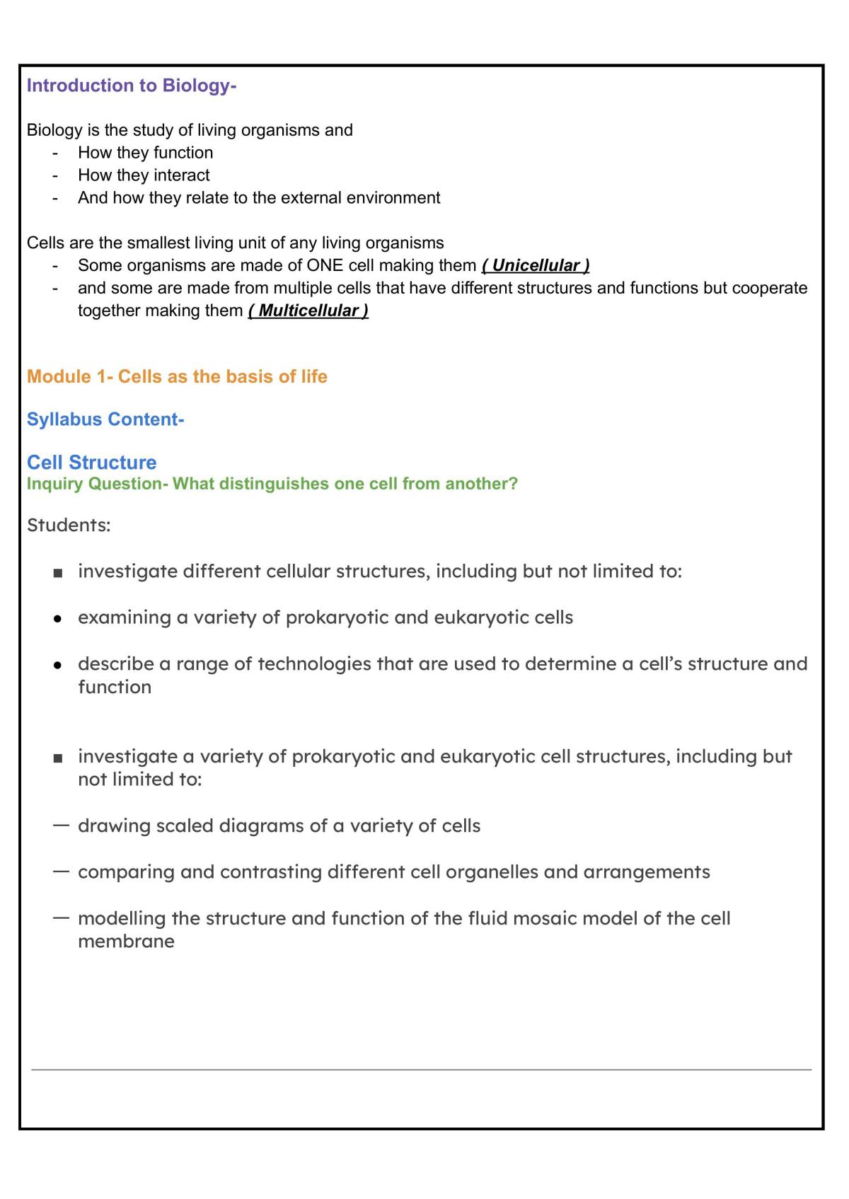 Biology Study Notes 11 - Page 1