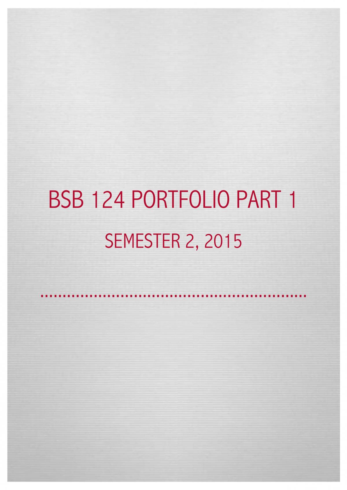 BSB124 - Portfolio Part A  - Page 1