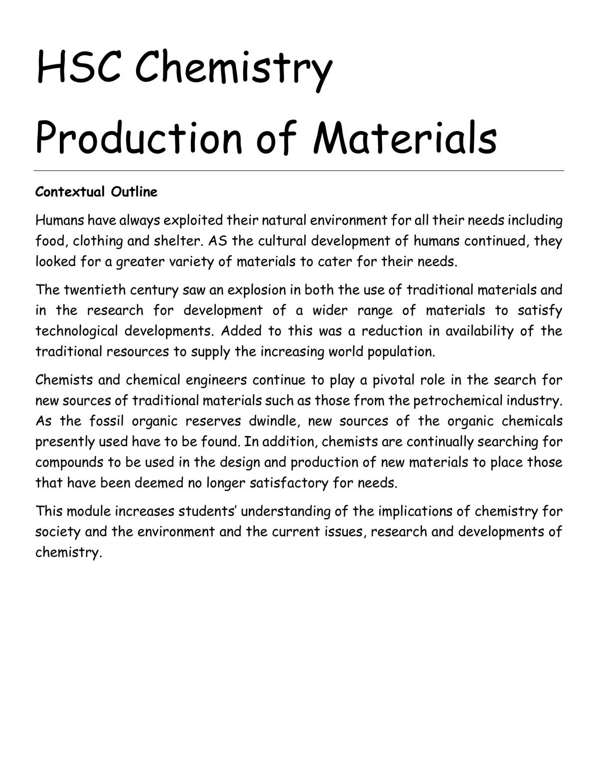 Production of Materials  - Page 1