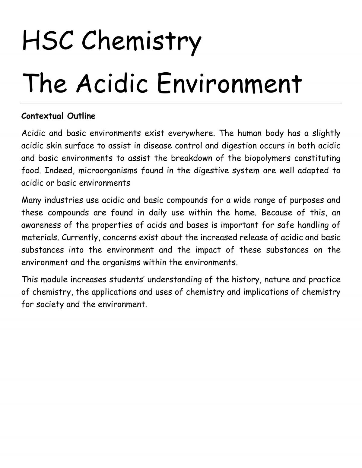 The Acidic Environment  - Page 1