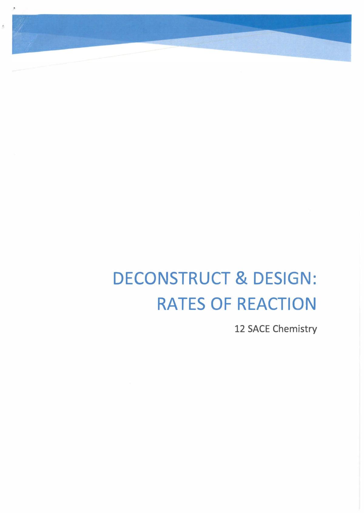 Rates of Reaction - Page 1