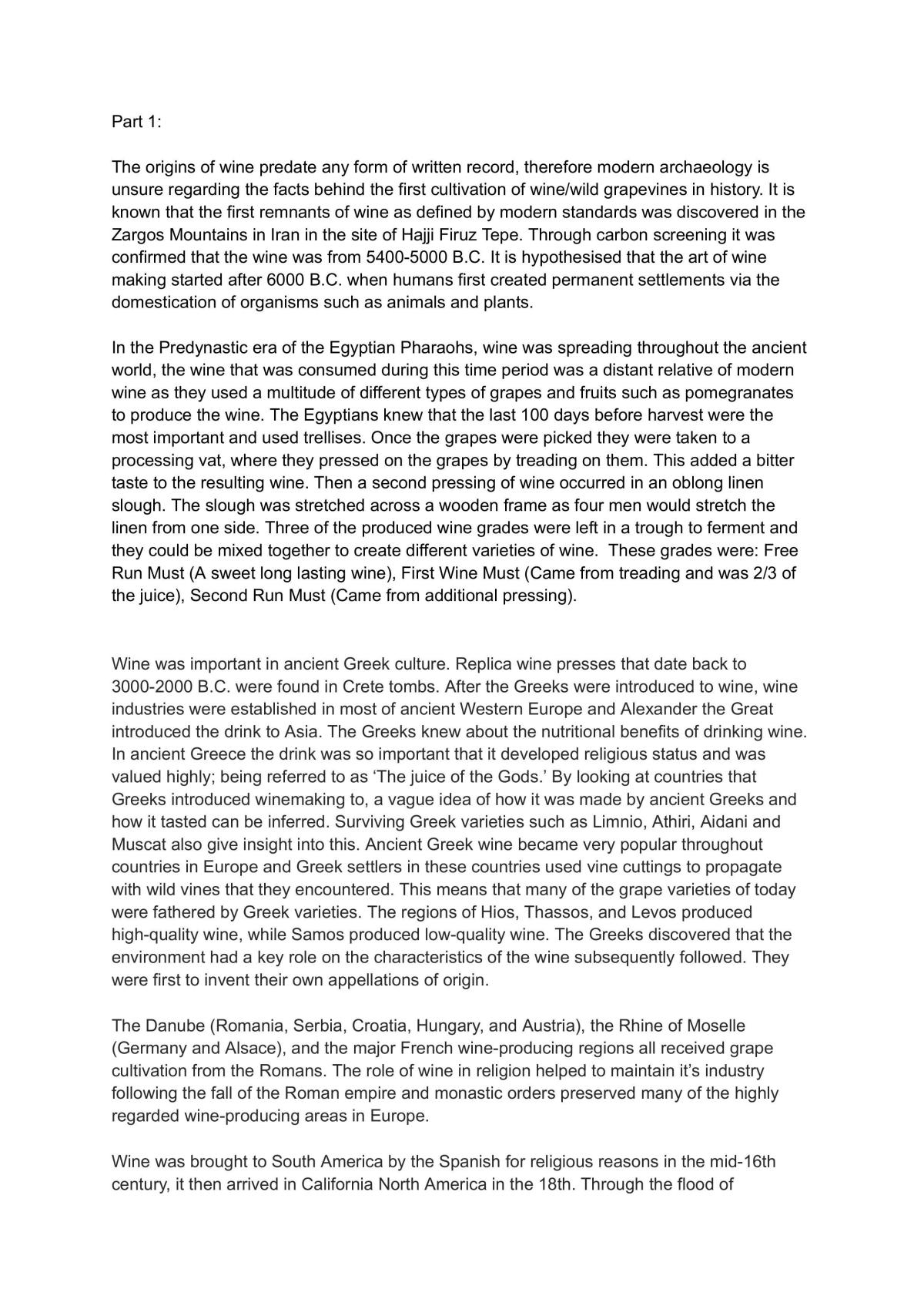 Chemistry Level 2 Winemaking Report 91163 - Page 1