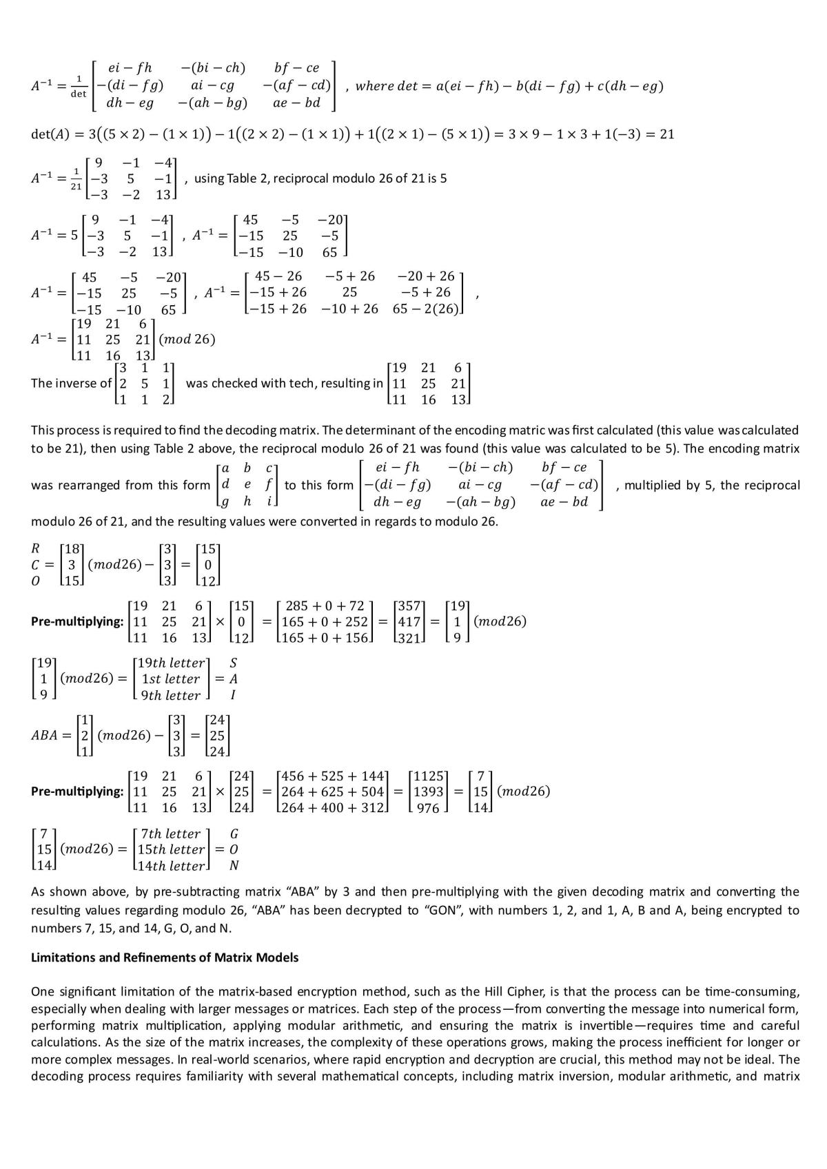 Mathematical Investigation - Matrices - Page 8