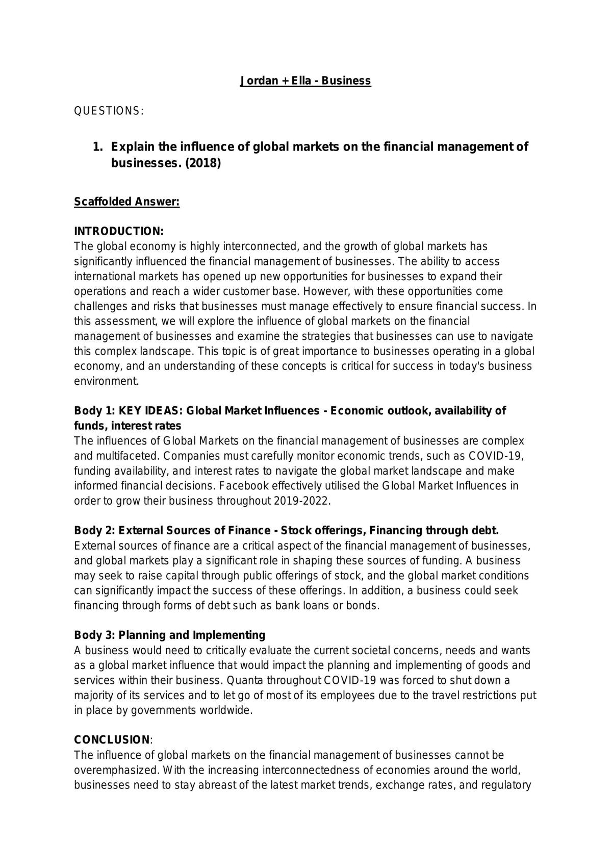 Essay Structured Answer - Page 1