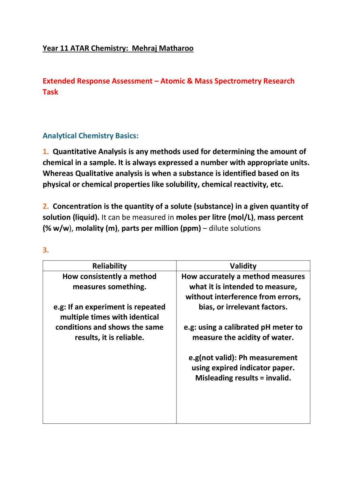 Atomic & Mass spectrometry Research Task  - Page 1