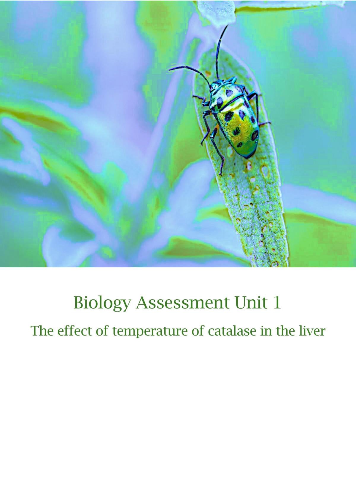 Biology Assessment Unit 1 - Page 1