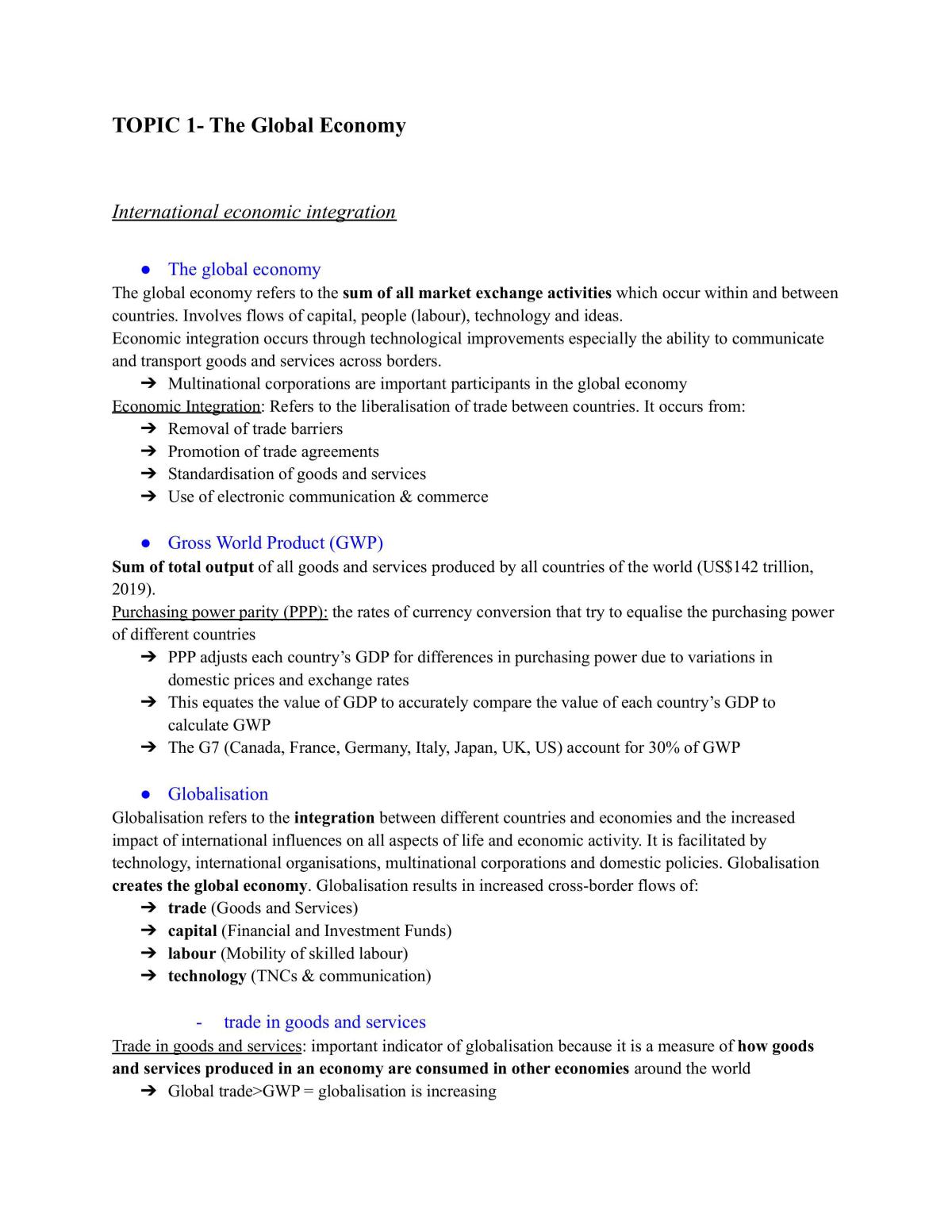 Economics Notes - Page 1