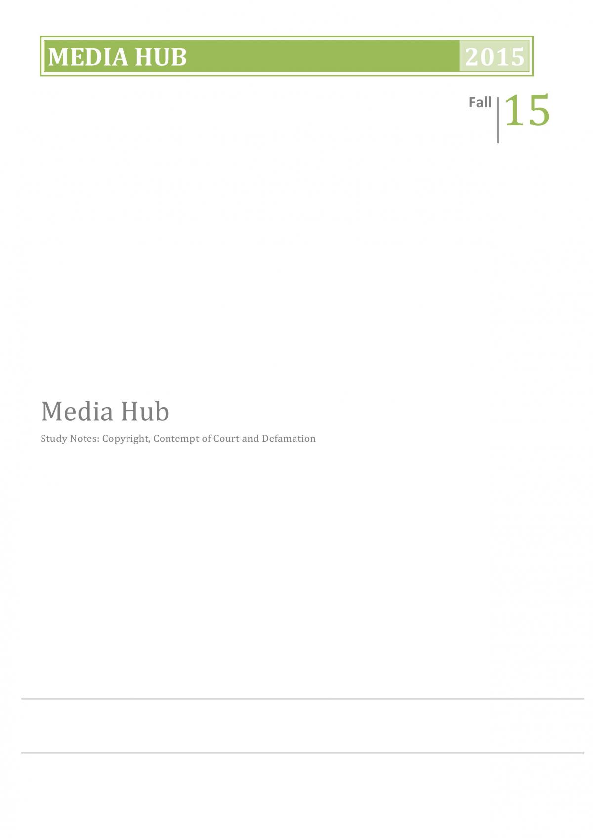 Media Hub Exam Notes - Page 1