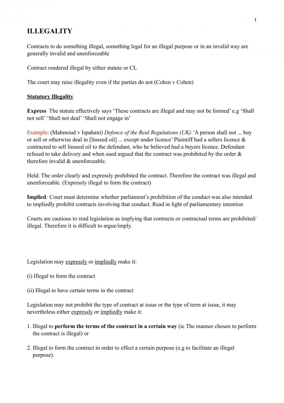 Detailed notes for Contract B  - Page 1