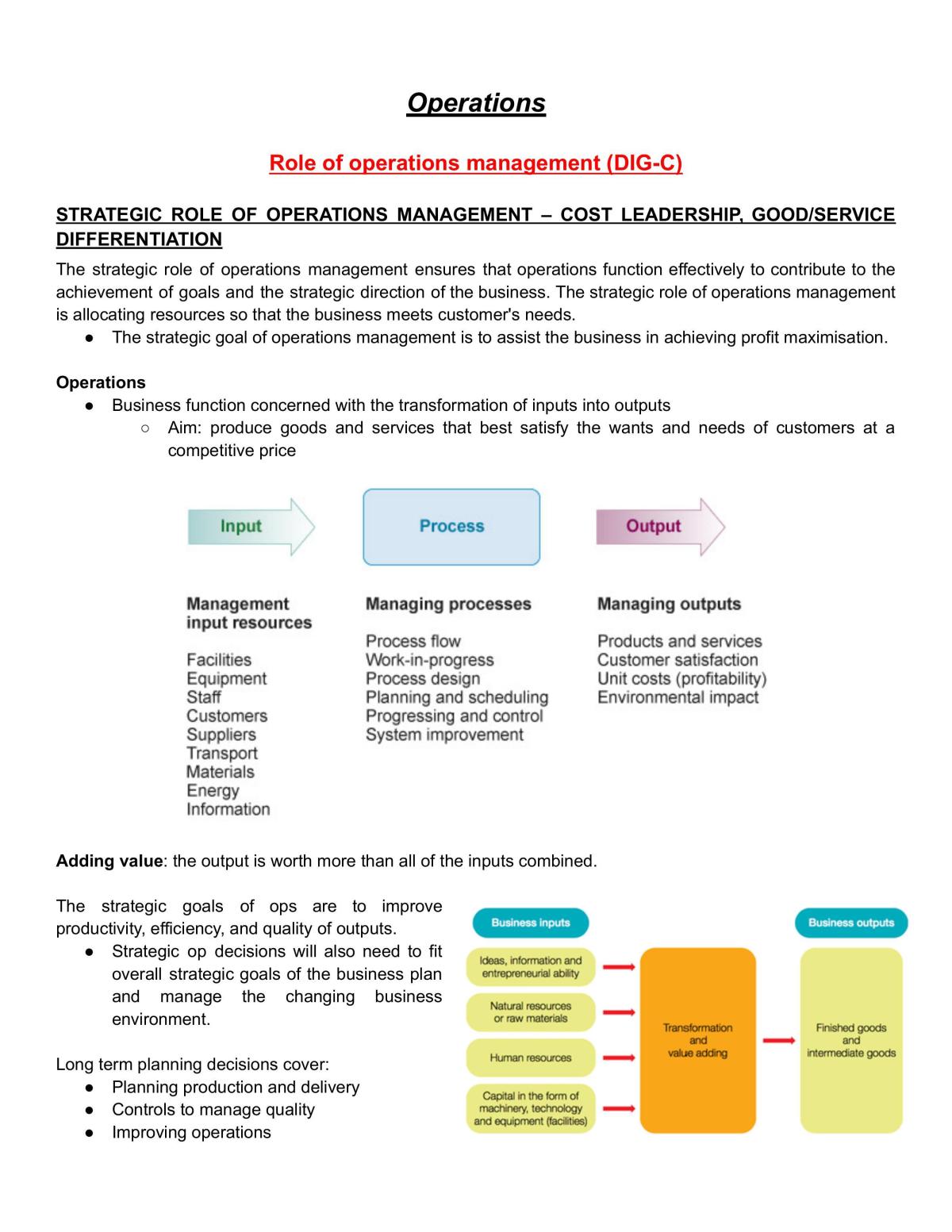 Operations Full Study Notes Syllabus - Page 1