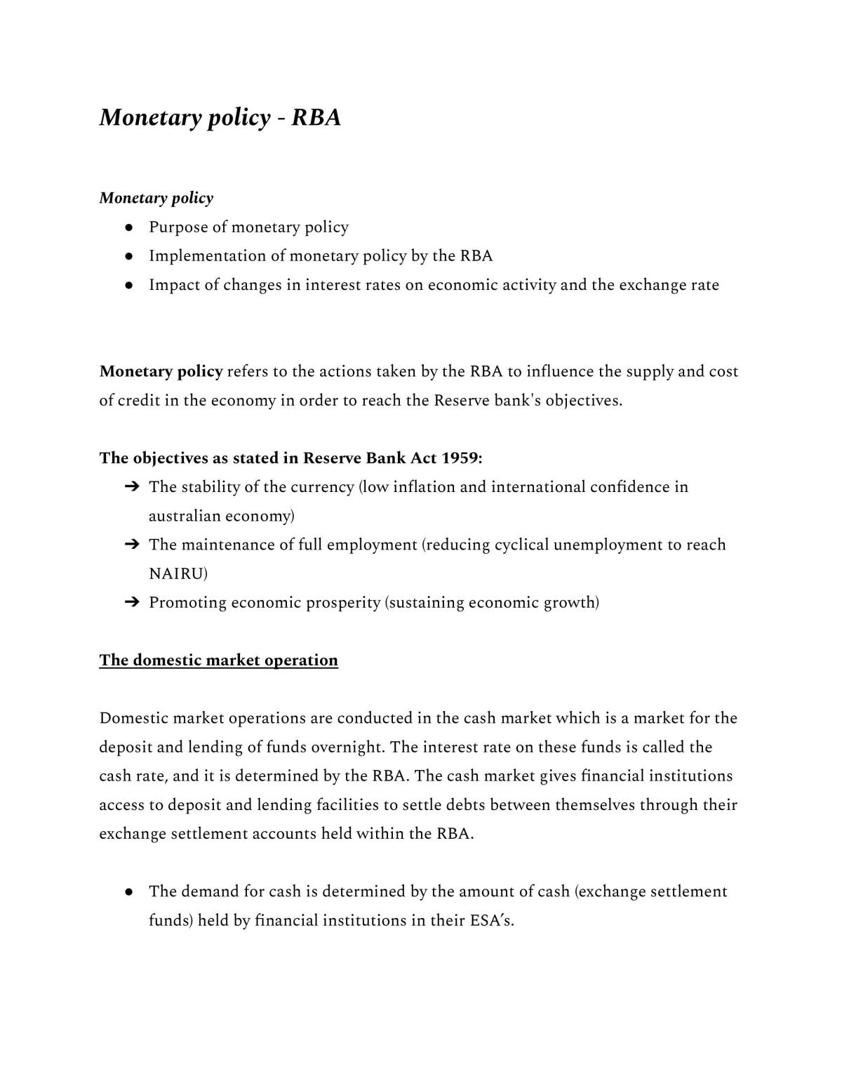Monetary Policy  - Page 1